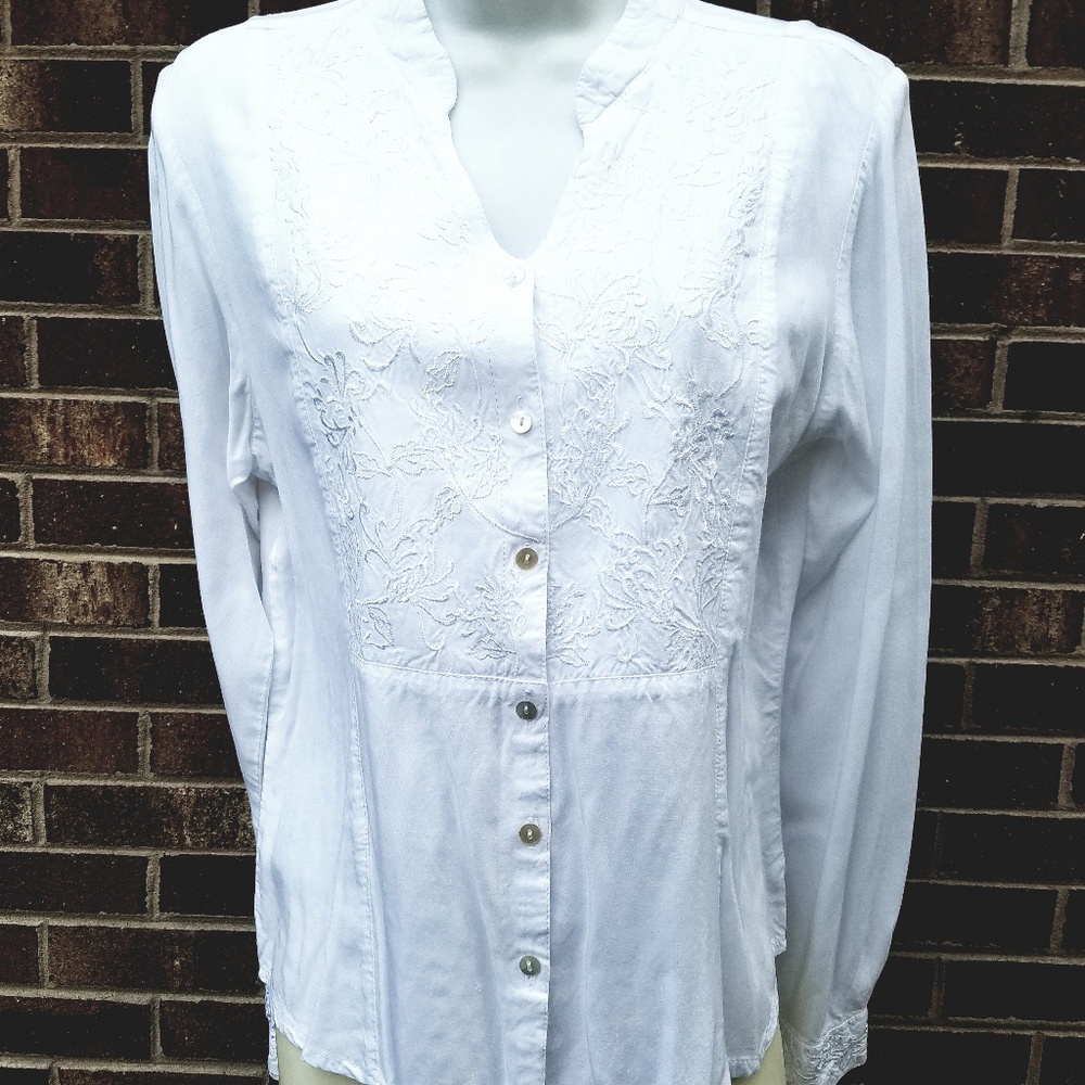 Fresco by Nomadic Traders Womens S White Blouse